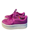 Nike Shoe Size 8.5 Hot pink Fabric Low Top Platform Lace Up Velcro Strap Shoes Hot pink / 8.5