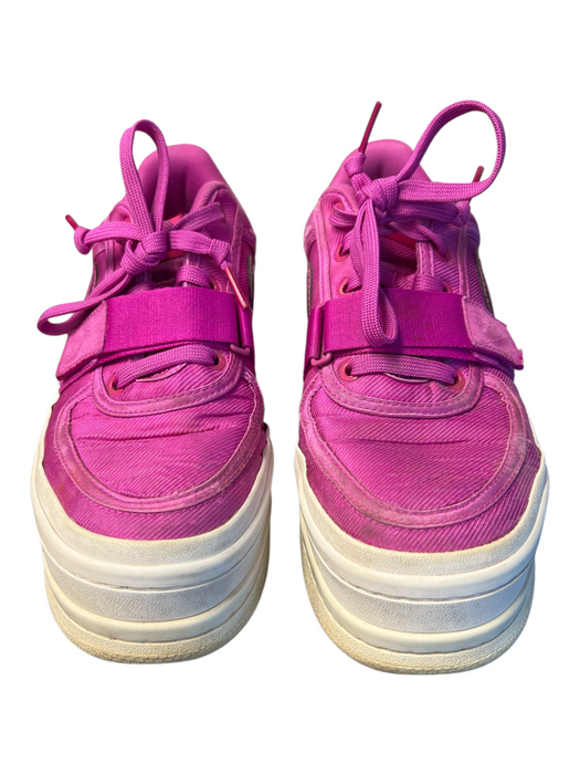 Nike Shoe Size 8.5 Hot pink Fabric Low Top Platform Lace Up Velcro Strap Shoes Hot pink / 8.5
