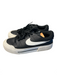 Nike Shoe Size 8 Black Leather Low Top Lace Up Round Toe Sneaker Shoes Black / 8
