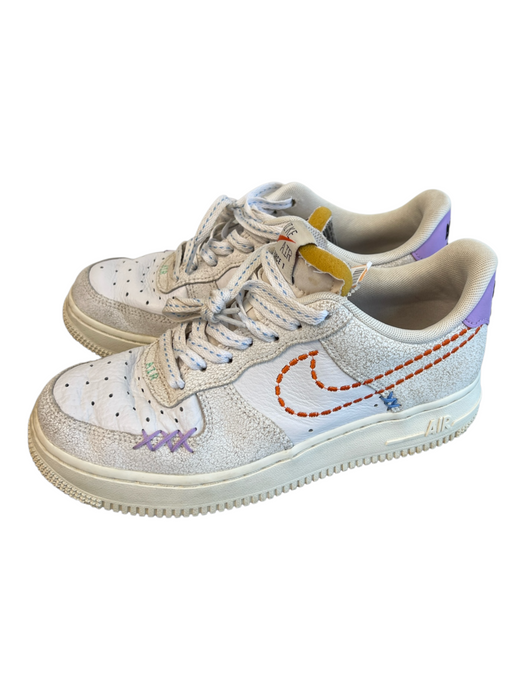 Nike Shoe Size 7 White Leather Perforated Low Top Lace Up Sneaker Shoes White / 7