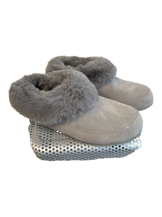 Sorel Shoe Size Est 7 Gray Suede Faux Fur Lining Low Back Round Toe Shoes Gray / Est 7