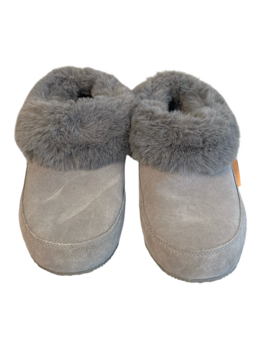Sorel Shoe Size Est 7 Gray Suede Faux Fur Lining Low Back Round Toe Shoes Gray / Est 7