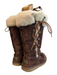 Ugg Australia Shoe Size 7 Dark Brown Suede Fleece Lining Round Toe Boots Dark Brown / 7