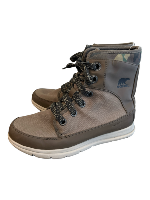 Sorel Shoe Size 8 Army Green & Gray Canvas Above Ankle Lace Up Boots Army Green & Gray / 8