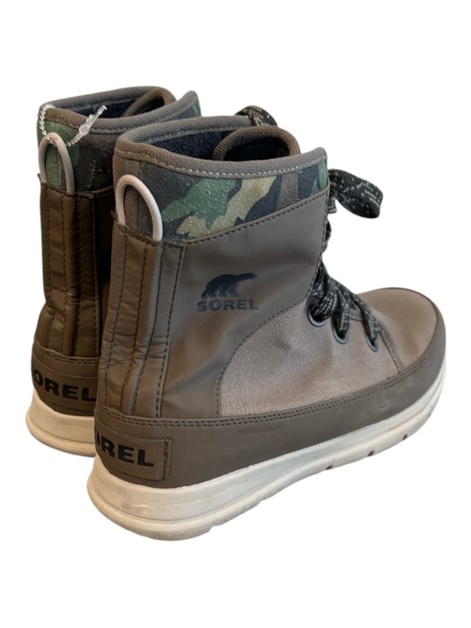 Sorel Shoe Size 8 Army Green & Gray Canvas Above Ankle Lace Up Boots Army Green & Gray / 8