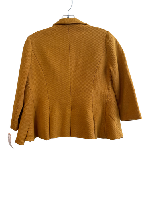 Tabitha Size 4 Mustard Rayon & Wool Hook & Eye closure Pleat Detail Short Jacket Mustard / 4