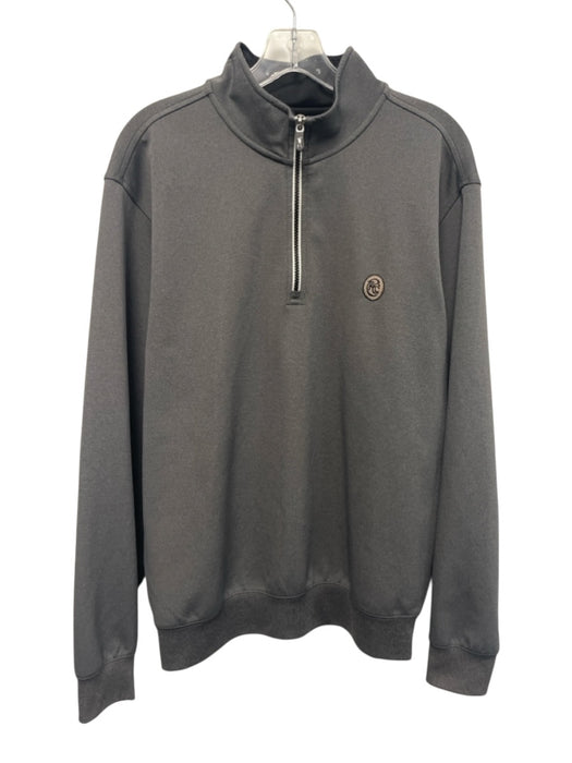 F & G tech Size L Dark Gray Synthetic Solid Quarter Zip Men's Long Sleeve Shirt Dark Gray / L