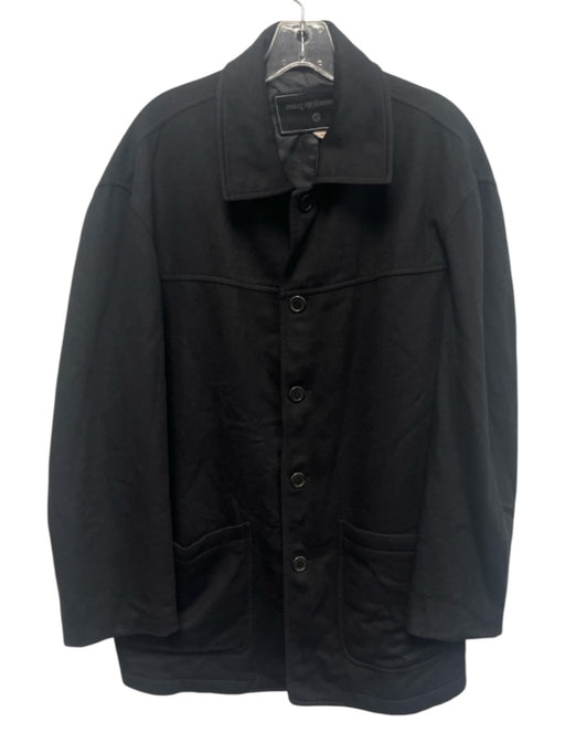 Zegna Size Est M Black Wool Blend Solid Chore Jacket Men's Jacket Black / Est M