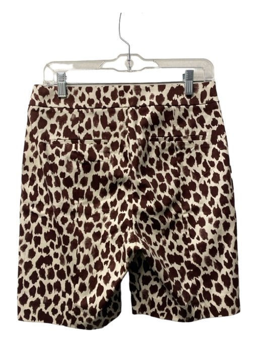 J Crew Size 6 Brown & White Cotton Blend Animal Print Side Zip Long Shorts Brown & White / 6