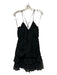 Shona Joy Size 6 Black Viscose Polyester Spaghetti Strap Overlay Back Zip Dress Black / 6