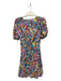 Staud Size 4 Multicolor Polyester Blend Short Sleeve V Neck Mini Dress Multicolor / 4