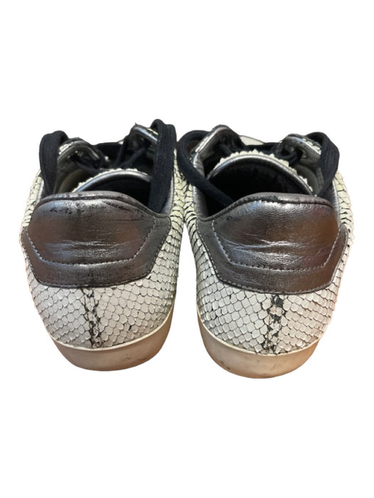 Zadig & Voltaire Shoe Size 38 White & Black Leather Snake Embossed Sneakers White & Black / 38