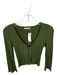 Reformation Size XS Green Tencel Blend Long Sleeve Ribbed Button Down Sweater Green / XS