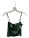 Reformation Size 2 Green & Cream Silk Spaghetti Strap Botanical Cowl neck Top Green & Cream / 2