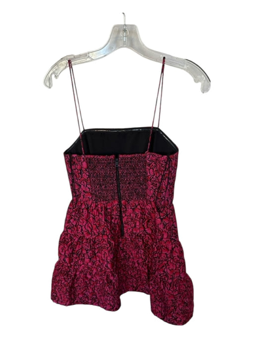 Alice & Olivia Size 2 Magenta & Black Polyester Blend Spaghetti Strap Dress Magenta & Black / 2