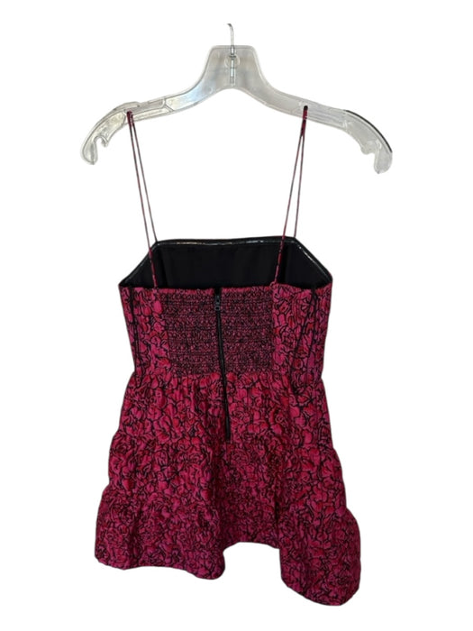 Alice & Olivia Size 2 Magenta & Black Polyester Blend Spaghetti Strap Dress Magenta & Black / 2