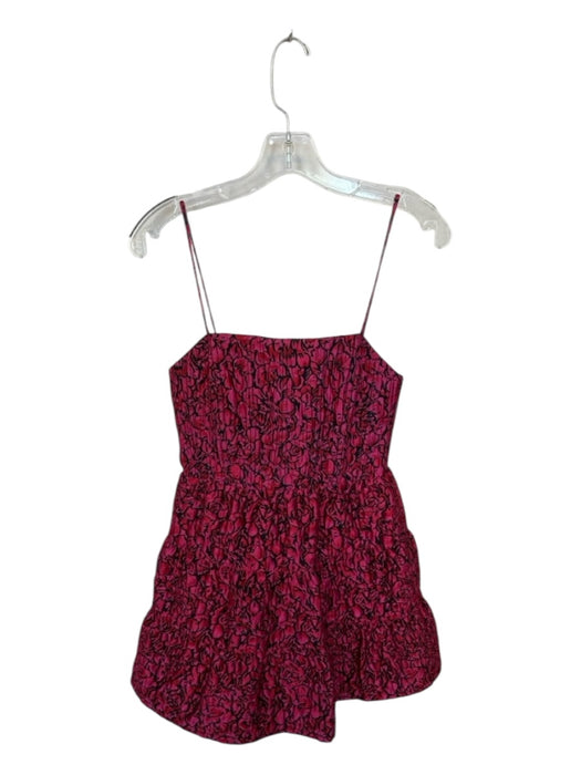 Alice & Olivia Size 2 Magenta & Black Polyester Blend Spaghetti Strap Dress Magenta & Black / 2