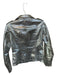 Sen Size S Silver Vegan Leather Long Sleeve Metallic Moto Jacket Silver / S