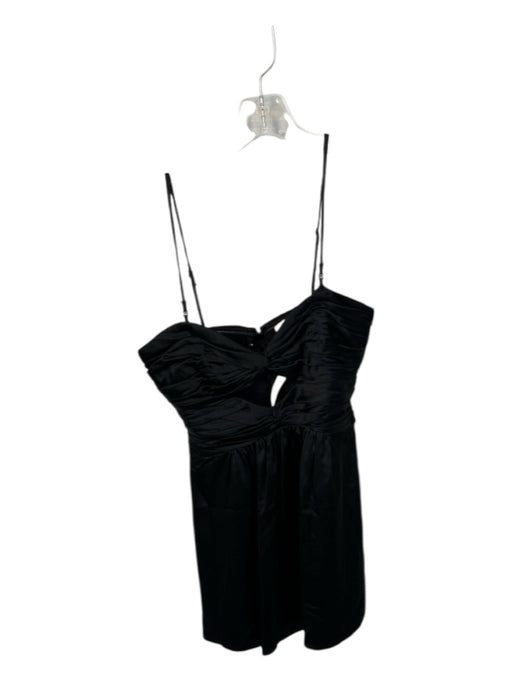Cinq a Sept Size 2 Black Silk Spaghetti Strap Bra Top Keyhole Dress Black / 2
