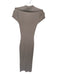 Reiss Size S Taupe Viscose Cap Sleeve Ribbed Buttons Maxi Dress Taupe / S