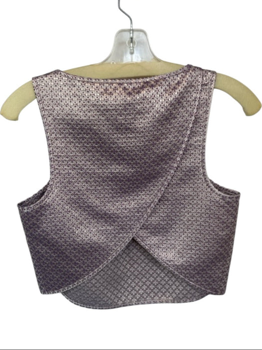 Tibi Size Est XS Purple & Gold Sleeveless Textured Metallic Cropped Top Purple & Gold / Est XS