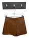Alice & Olivia Size 4 Brown Vegan Leather High Waist Back Zip Shorts Brown / 4