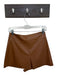 Alice & Olivia Size 4 Brown Vegan Leather High Waist Back Zip Shorts Brown / 4