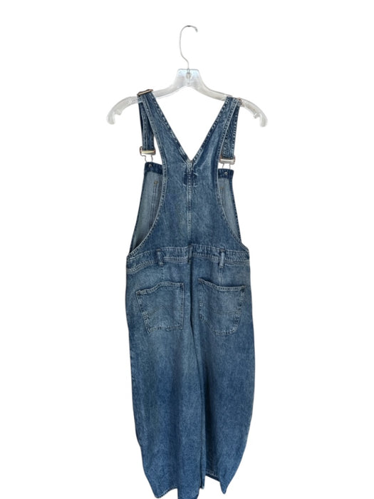 Gap Size S Med Dark Wash Cotton Blend Barrel Leg Denim Overalls Med Dark Wash / S