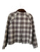 Zara Size S Brown & Blue Cotton Plaid Velvet Accents Plaid Full Zip Jacket Brown & Blue / S