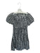 Doen Size XS Black & White Rayon & Linen Short Balloon Sleeve Gingham Dress Black & White / XS