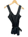 Alexis Size XS Black Vegan Leather Sleeveless Wrap Romper Black / XS