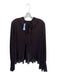 Zara Size M Brown Polyester Long Bell Sleeve Semi Sheer Neck Tie Peplum Top Brown / M