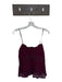 Farm Rio Size S Maroon Viscose Blend Spaghetti Strap Lace Detail Top Maroon / S