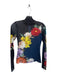AFRM Size S Navy & Multi Polyester Blend Mock Neck Flowers Long Sleeve Top Navy & Multi / S