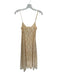 Zara Size S Cream Polyester Blend Leaves Spaghetti Strap Velvet Detail Dress Cream / S