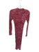 A.L.C. Size S Red & Purple Polyester & Elastane Abstract Gathered Front Dress Red & Purple / S