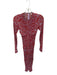 A.L.C. Size S Red & Purple Polyester & Elastane Abstract Gathered Front Dress Red & Purple / S