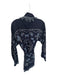 Gap Size XS/S Navy & Light Blue Cotton Blend Paisley Fringe Detail Jacket Navy & Light Blue / XS/S