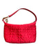 Ganni Red Polyester quilt embossed Top Handle Gold Hardware hand bag Purse Red / XS