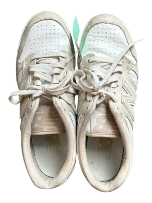 New Balance Shoe Size 7.5 Taupe & White Leather Perforated Athletic Sneakers Taupe & White / 7.5