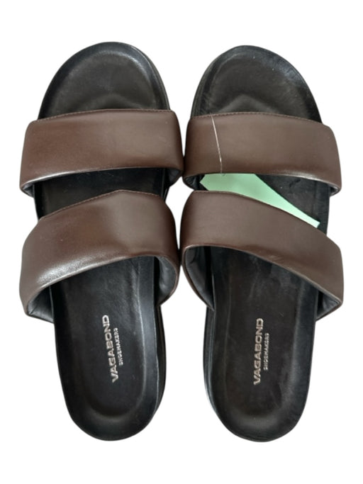 Vagabond Shoe Size 39 Brown & Black Leather Platform Mule Sandals Brown & Black / 39