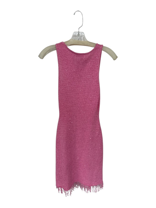asta resort pink dress Asta Resort Size M Pink Polyester & Cotton Knit Sleeveless Sequins Fri —  Labels Resale Boutique