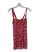 Reformation Size 8 Red & White Viscose Blend Sleeveless Flowers Back Zip Dress Red & White / 8