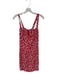 Reformation Size 8 Red & White Viscose Blend Sleeveless Flowers Back Zip Dress Red & White / 8