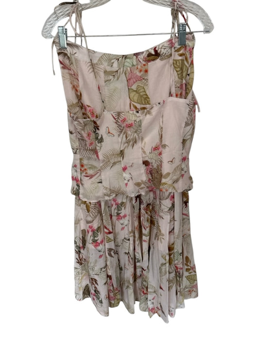 H&M Size M Blush & Green Viscose Blend Tie Straps Botanical Maxi Skirt Set Blush & Green / M