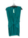 Vix Paula Hermanny Size M Teal Mesh Sleeveless Frog Front knot Deep V Dress Teal / M