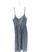 Ciao Lucia Size M White & Navy Linen Spaghetti Strap Squares Maxi Dress White & Navy / M