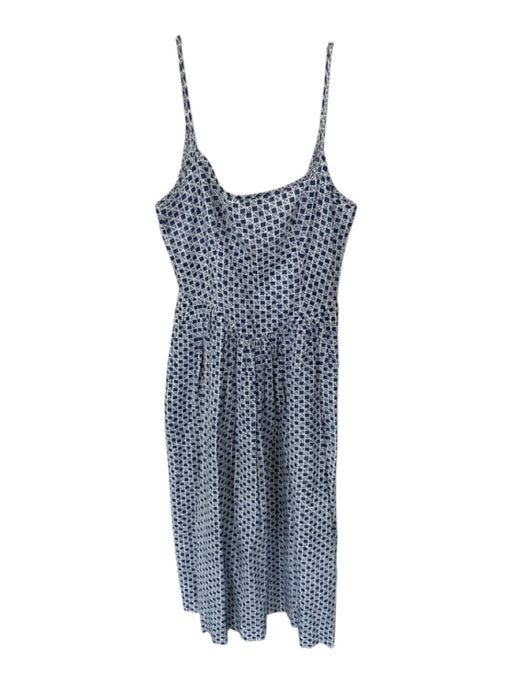 Ciao Lucia Size M White & Navy Linen Spaghetti Strap Squares Maxi Dress White & Navy / M