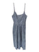 Ciao Lucia Size M White & Navy Linen Spaghetti Strap Squares Maxi Dress White & Navy / M