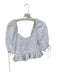 For Love & Lemons Size M White Cotton 3/4 Balloon Sleeve Lace Trim Peplum Top White / M
